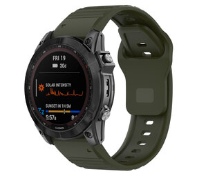 Strap-it® Garmin Fenix 7x outdoor siliconen band (legergroen)