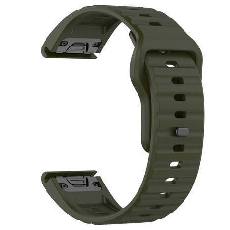 Strap-it® Strap-it Garmin Fenix 7x outdoor siliconen band (legergroen)