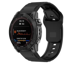 Strap-it® Garmin Fenix 8 - 51mm outdoor siliconen band (zwart)