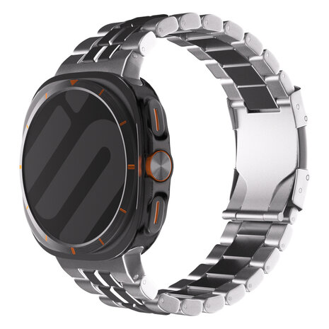 Samsung Galaxy Watch Ultra square titanium band zilver Smartwatchbanden