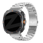 Bandz Bandz Samsung Galaxy Watch Ultra stalen schakel band 'Deluxe' (zilver)