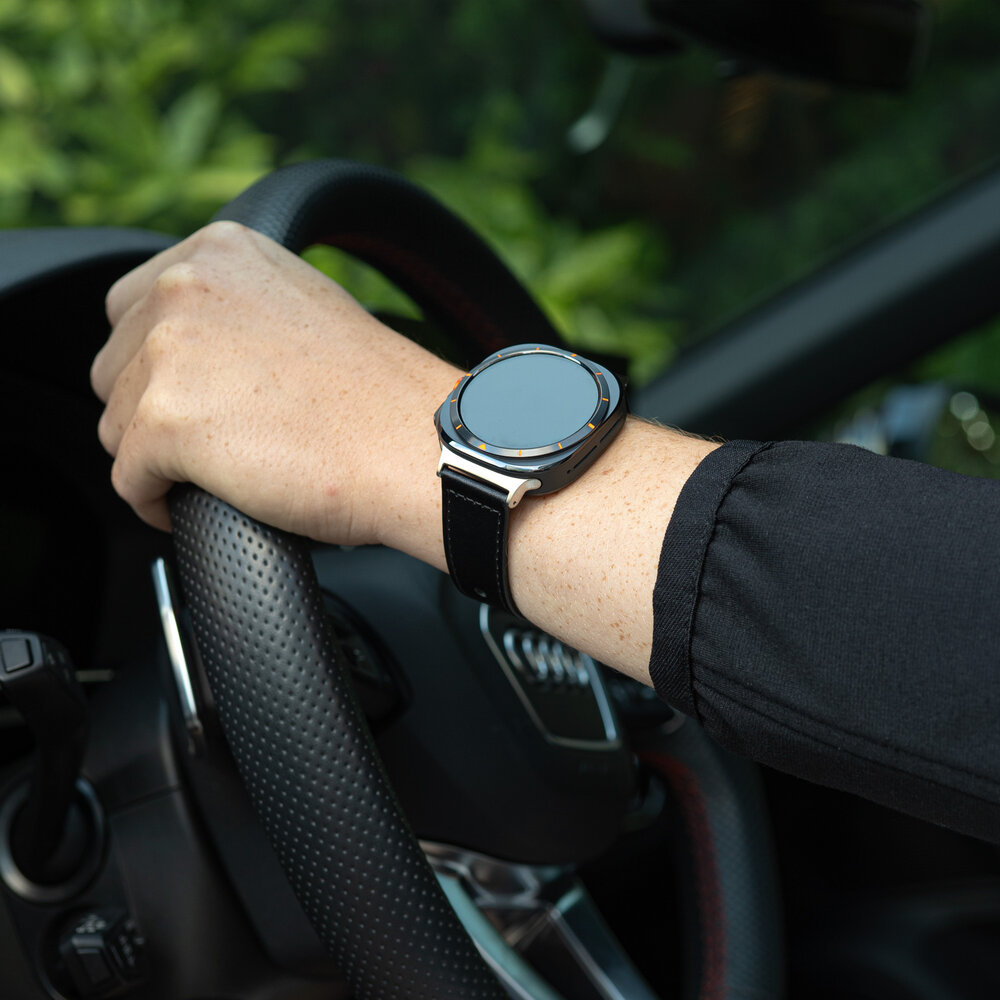 Strap-it® Strap-it Samsung Galaxy Watch Ultra leren band (zwart) Strap-it® Strap-it Samsung Galaxy Watch Ultra leren band (zwart)