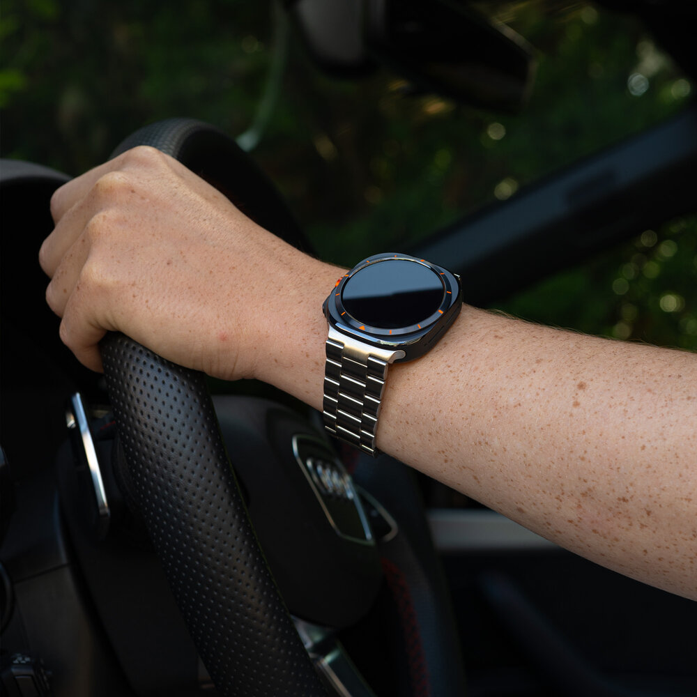 Strap-it® Strap-it Samsung Galaxy Watch Ultra stalen band (zilver)