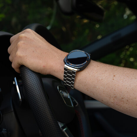 Strap-it® Strap-it Samsung Galaxy Watch Ultra stalen band (zilver)