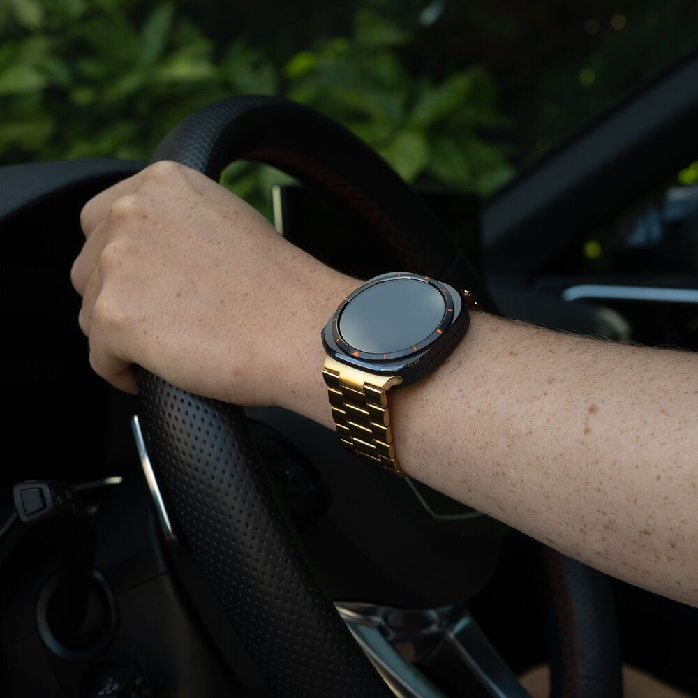 Strap-it® Strap-it Samsung Galaxy Watch Ultra stalen band (goud)