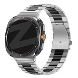 Bandz Bandz Samsung Galaxy Watch Ultra stalen band 'Classic' (zilver/zwart) Bandz Bandz Samsung Galaxy Watch Ultra stalen band 'Classic' (zilver/zwart)