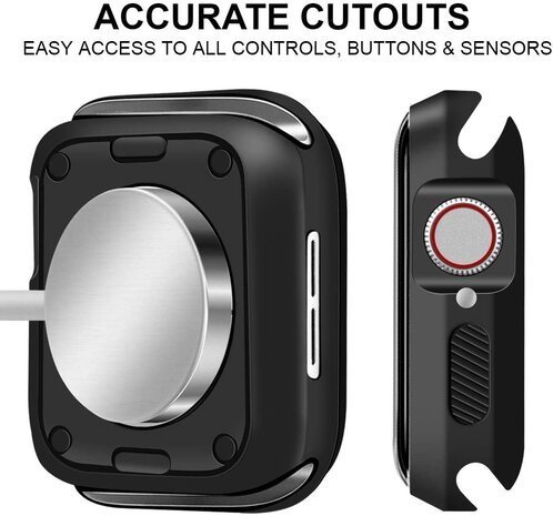 Strap-it® Strap-it Apple Watch Series 1/2/3 TPU shock case (zwart) Strap-it® Strap-it Apple Watch Series 1/2/3 TPU shock case (zwart)