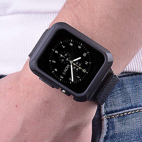 Strap-it® Strap-it Apple Watch Series 1/2/3 TPU shock case (zwart) Strap-it® Strap-it Apple Watch Series 1/2/3 TPU shock case (zwart)