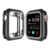 Strap-it® Apple Watch Series 4/5/6/SE TPU case (zwart-metallic)