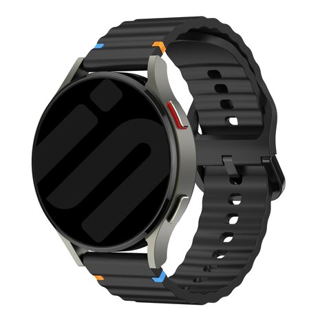 Strap-it® Strap-it Xiaomi Amazfit GTS wave siliconen bandje (zwart)
