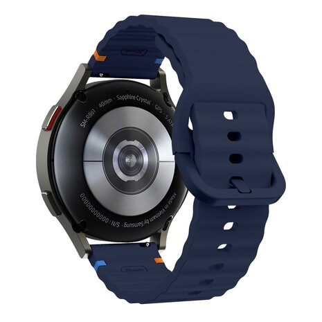 Strap-it® Strap-it Amazfit Bip U (Pro) wave siliconen bandje (donkerblauw)