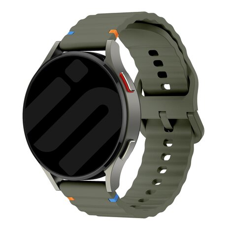 Strap-it® Strap-it Amazfit GTR Mini wave siliconen bandje (legergroen)