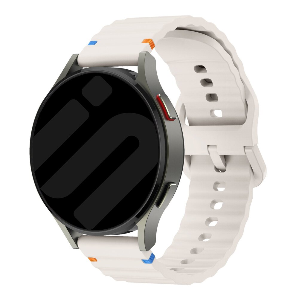 Strap-it® Strap-it Withings Steel HR Sport wave siliconen bandje (sterrenlicht)