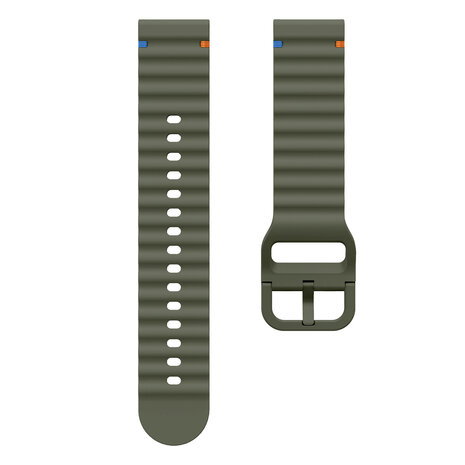 Strap-it® Strap-it Samsung Galaxy Watch 3 45mm wave siliconen bandje (legergroen) Strap-it® Strap-it Samsung Galaxy Watch 3 45mm wave siliconen bandje (legergroen)