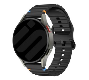 Strap-it® Amazfit GTR 3 (Pro) wave siliconen bandje (zwart)
