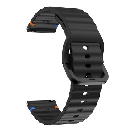 Strap-it® Strap-it Xiaomi Watch S1 wave siliconen bandje (zwart)