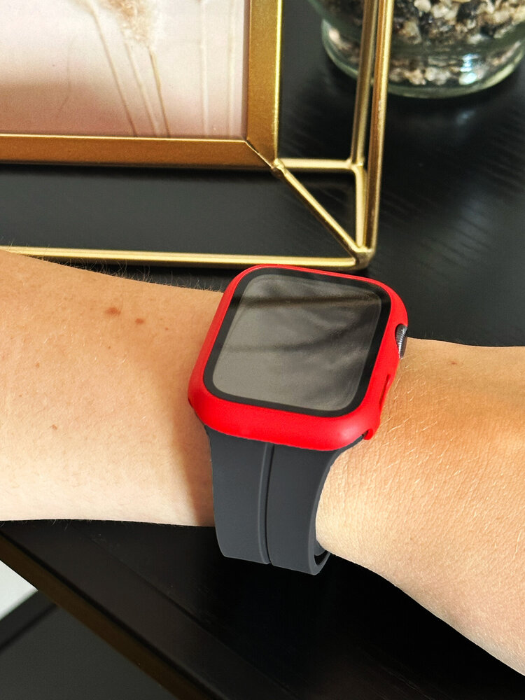 Strap-it® Strap-it Apple Watch Series 1/2/3 PC hard case met glas (rood) Strap-it® Strap-it Apple Watch Series 1/2/3 PC hard case met glas (rood)