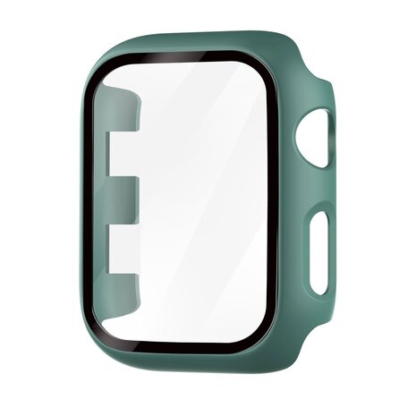 Strap-it® Strap-it Apple Watch Series 4/5/6/SE PC hard case met glas (dennengroen)