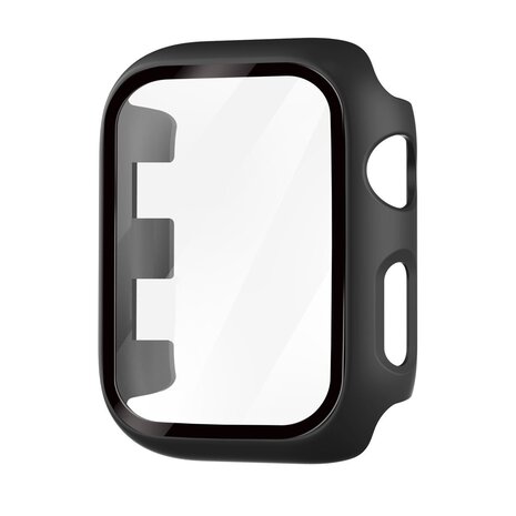 Strap-it® Strap-it Apple Watch Series 7/8/9 PC hard case met glas (zwart)