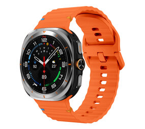 Strap-it® Samsung Galaxy Watch Ultra wave siliconen bandje (oranje)