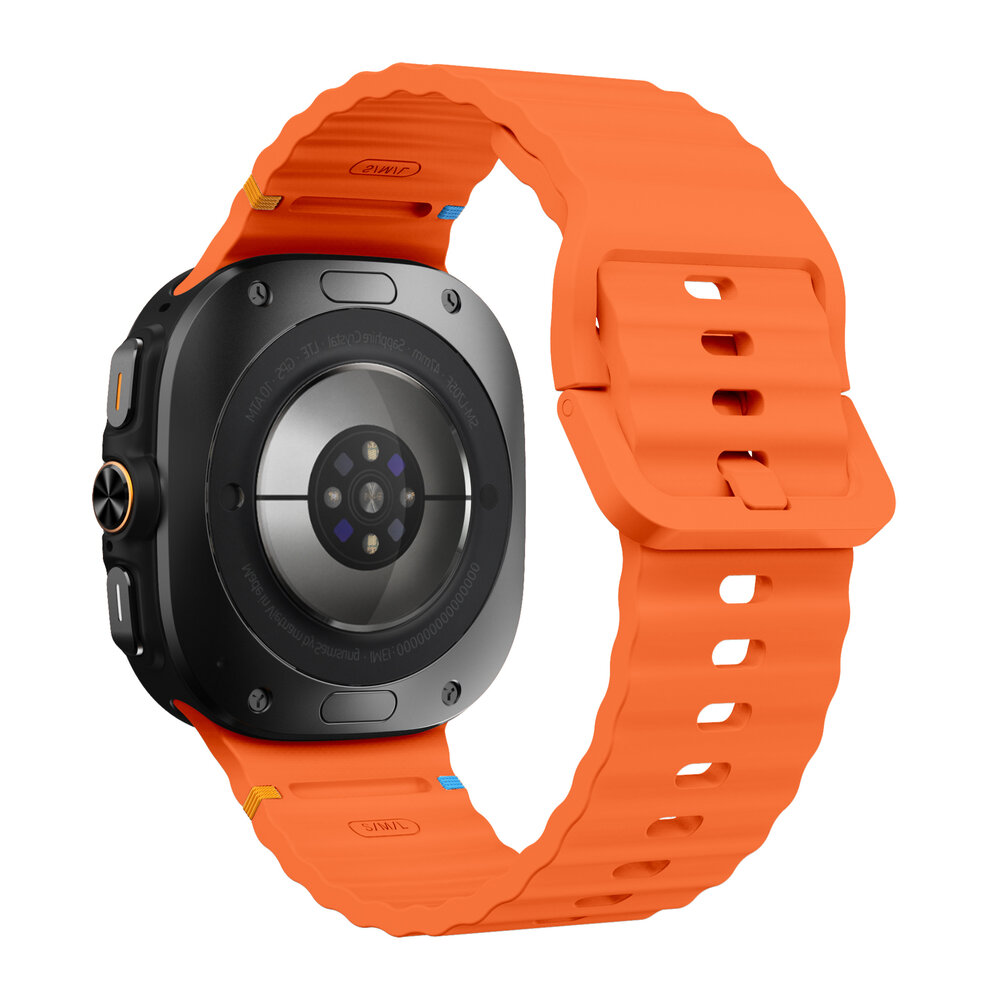 Strap-it® Strap-it Samsung Galaxy Watch Ultra wave siliconen bandje (oranje)
