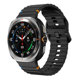 Strap-it® Samsung Galaxy Watch Ultra wave siliconen bandje (zwart)