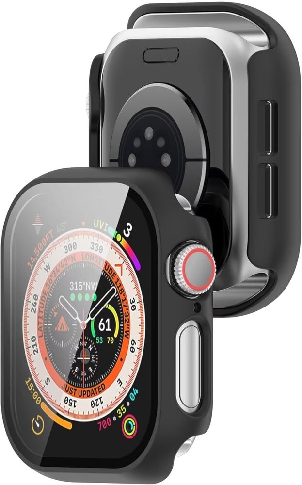 Strap-it® Strap-it Apple Watch 10 hard case met glas (zwart)