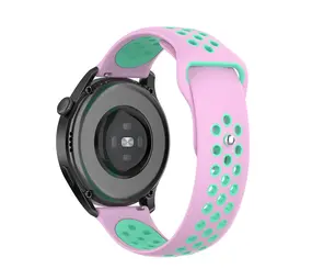 Strap-it® Huawei Watch GT 5 - 41mm sport bandje roze/aqua