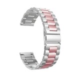 Strap-it® Huawei Watch GT 5 Pro - 42mm stalen band zilver/roze
