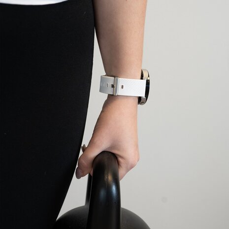 Bandz Bandz Huawei Watch Ultimate siliconen band 'Deluxe' (wit)