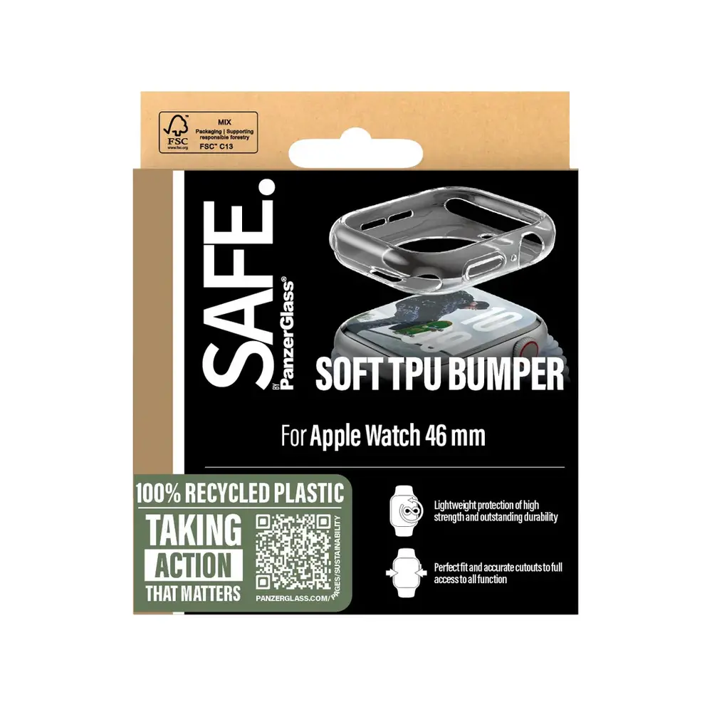 PanzerGlass PanzerGlass Apple Watch 10 - 46mm Soft TPU bumper (transparant)