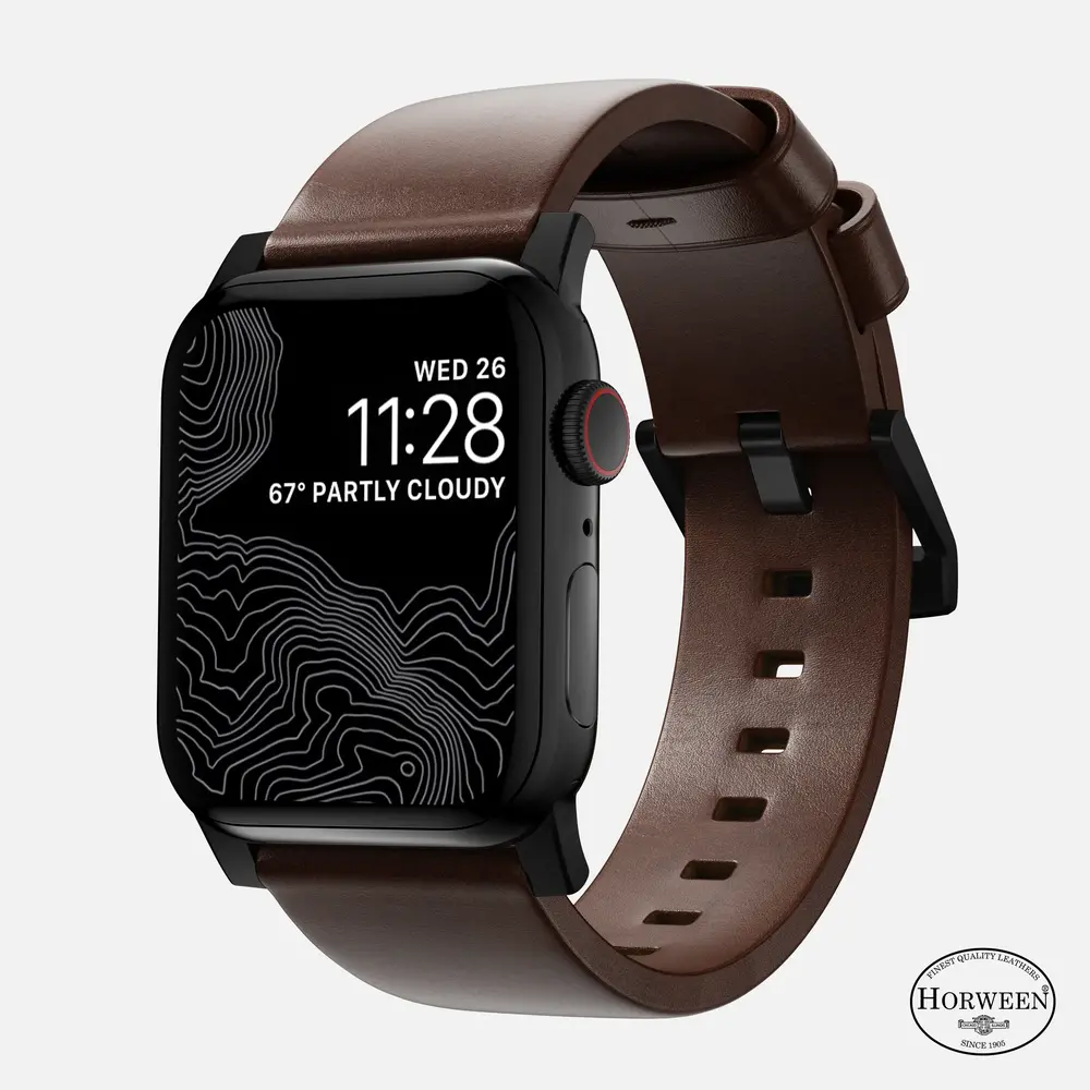 Nomad Nomad Modern Apple Watch leren bandje (bruin/zwart)