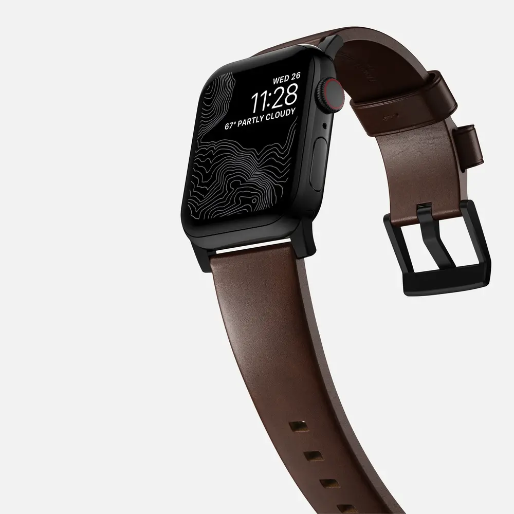 Nomad Nomad Modern Apple Watch leren bandje (bruin/zwart)