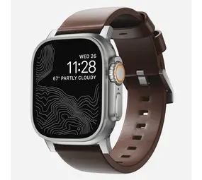 Nomad Nomad Modern Apple Watch leren bandje (bruin/zilver)