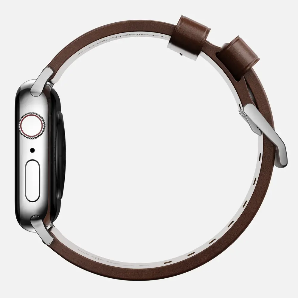 Nomad Nomad Modern Apple Watch leren bandje (bruin/zilver)
