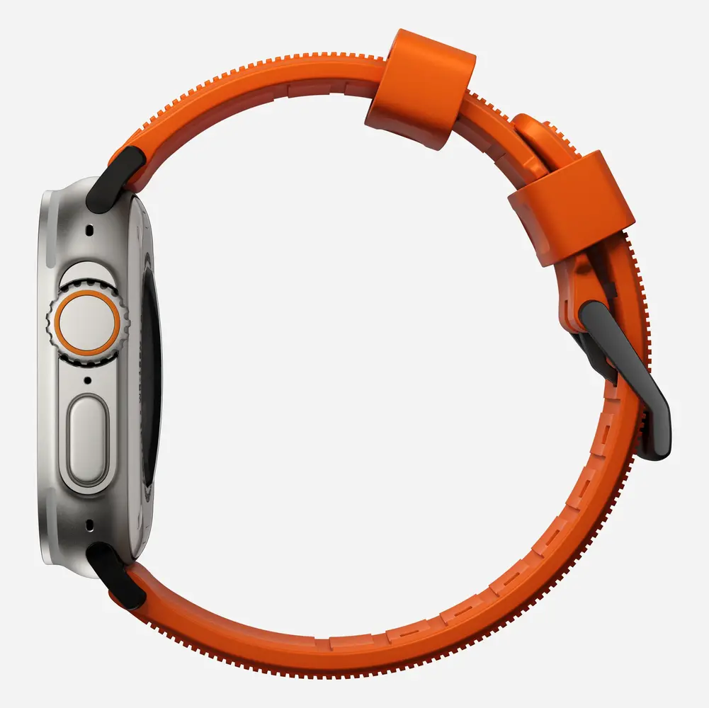Nomad Nomad Rugged Apple Watch siliconen bandje (zwart/ultra orange)