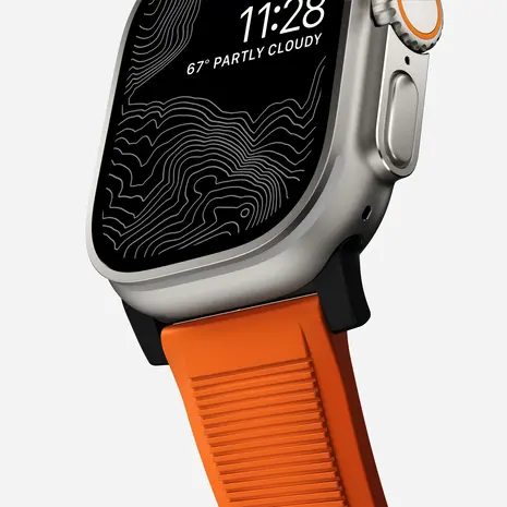 Nomad Nomad Rugged Apple Watch siliconen bandje (zwart/ultra orange)