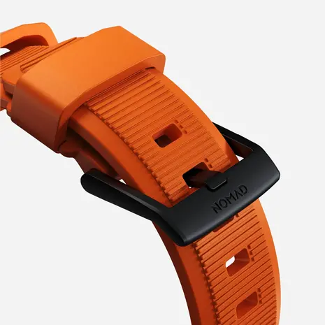 Nomad Nomad Rugged Apple Watch siliconen bandje (zwart/ultra orange)
