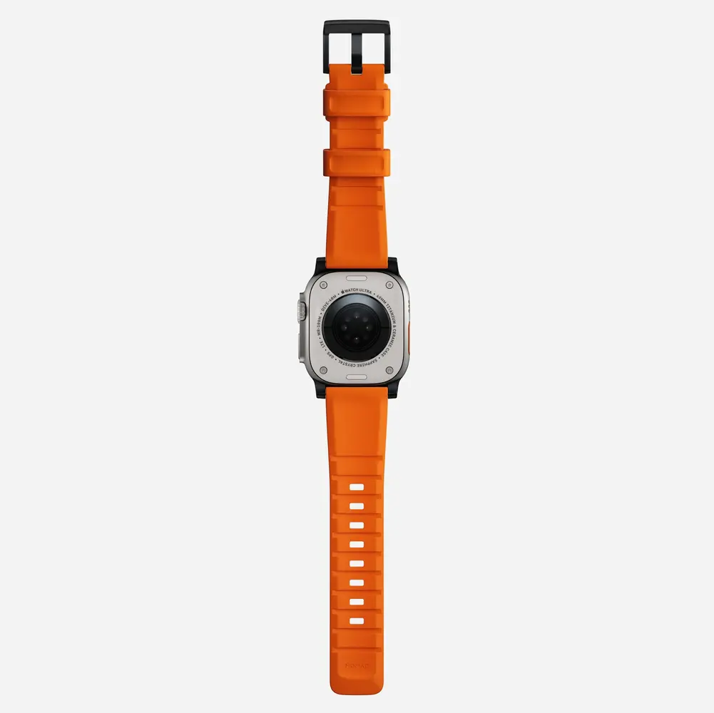 Nomad Nomad Rugged Apple Watch siliconen bandje (zwart/ultra orange)
