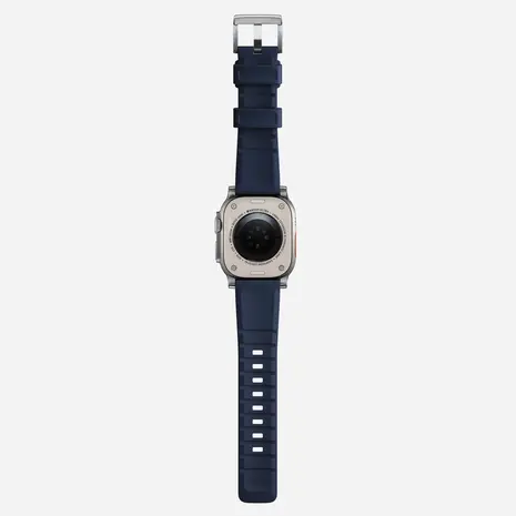 Nomad Nomad Rugged Apple Watch siliconen bandje (zilver/atlantic blue)