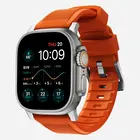 Nomad Nomad Rugged Apple Watch siliconen bandje (zilver/ultra orange)