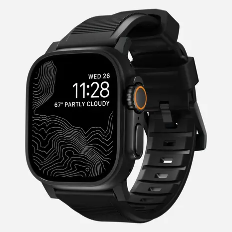 Nomad Nomad Rugged Apple Watch siliconen bandje (zwart)