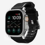 Nomad Nomad Rugged Apple Watch siliconen bandje (zwart/zilver)