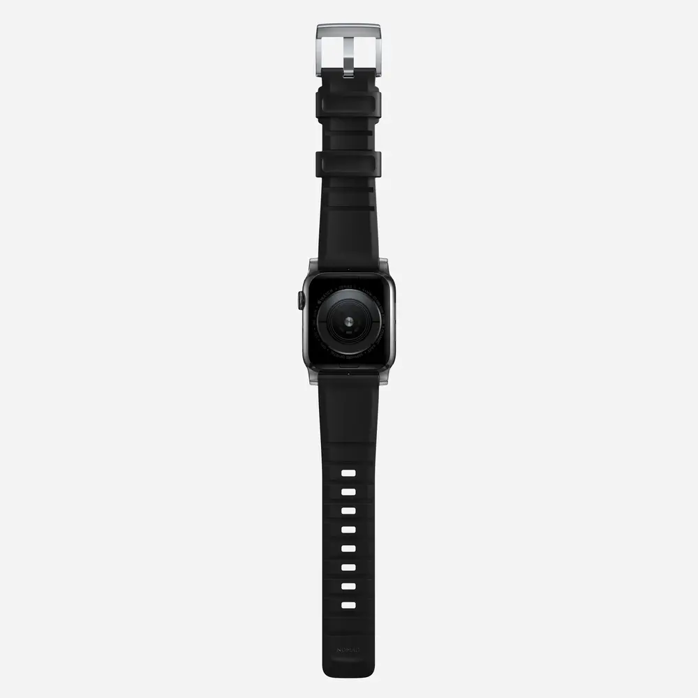 Nomad Nomad Rugged Apple Watch siliconen bandje (zwart /zilver)