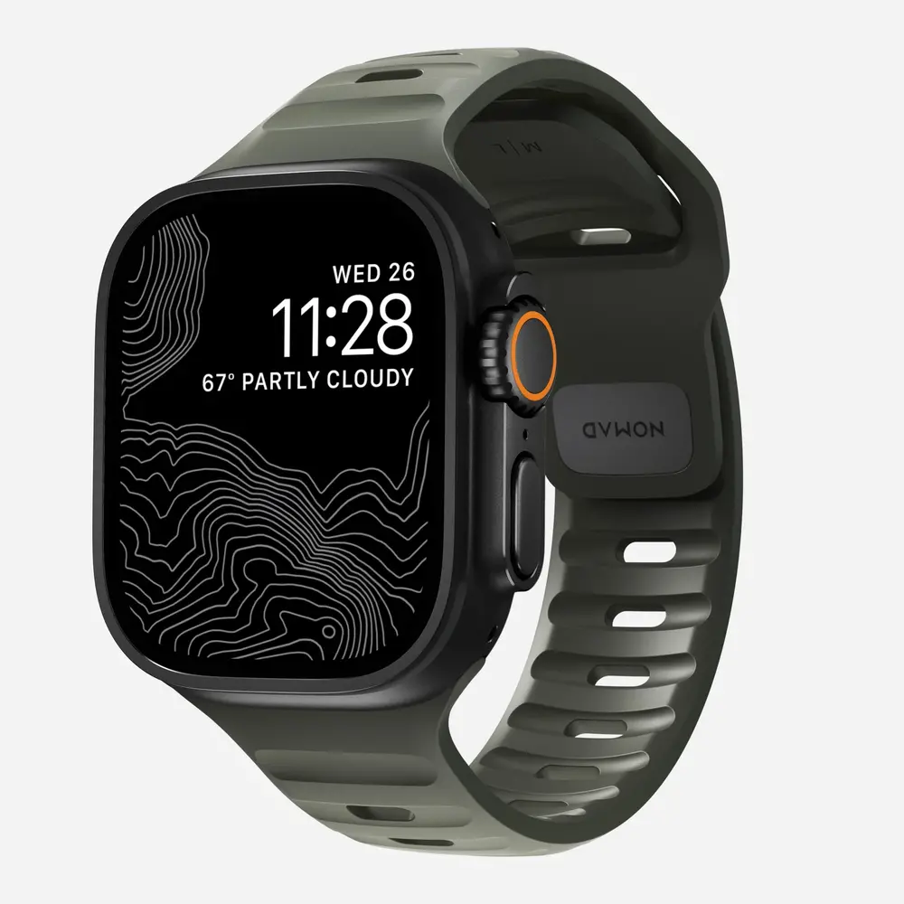 Nomad Nomad Sport Apple Watch siliconen bandje (ash green)