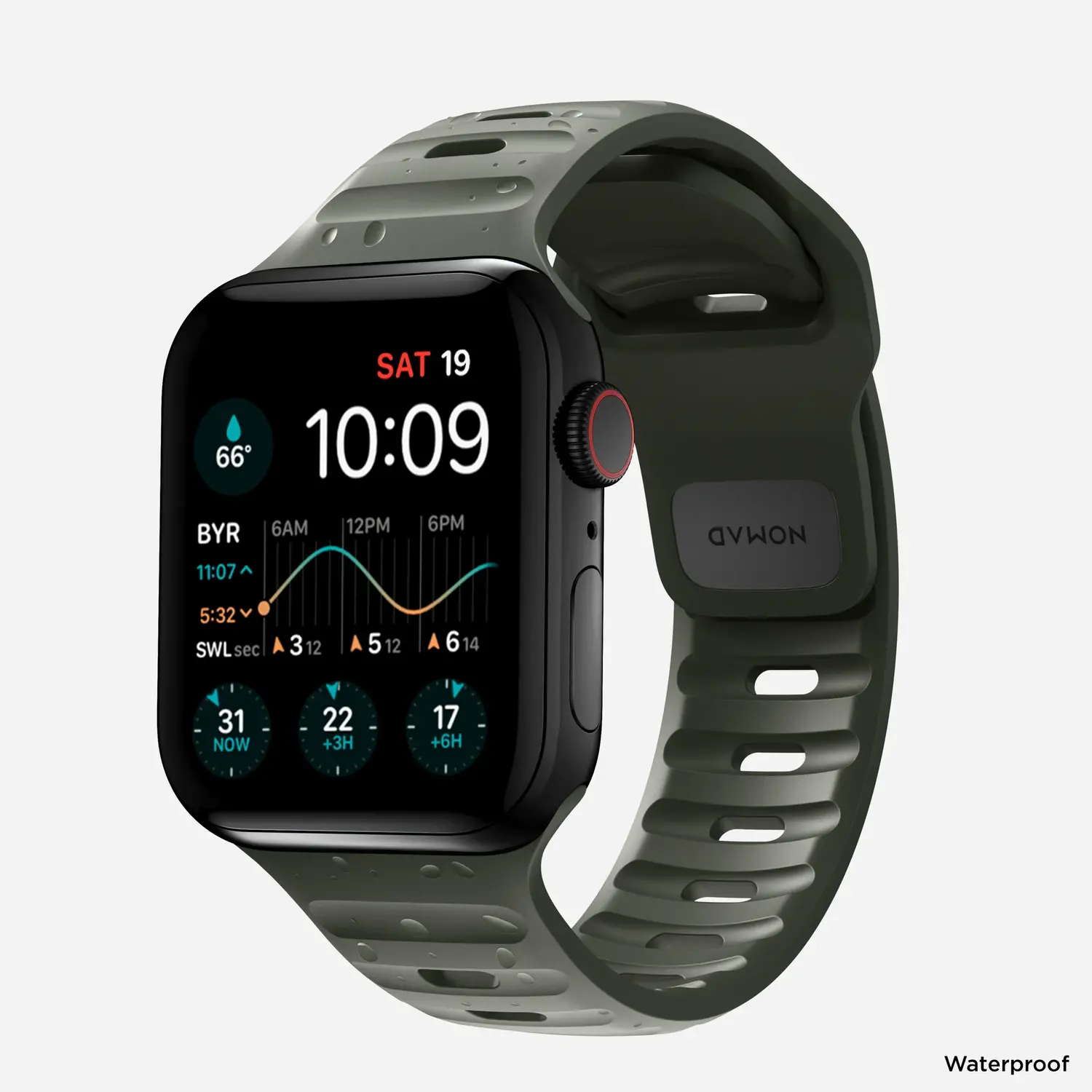 Nomad Sport Apple Watch siliconen bandje ash green Smartwatchbanden