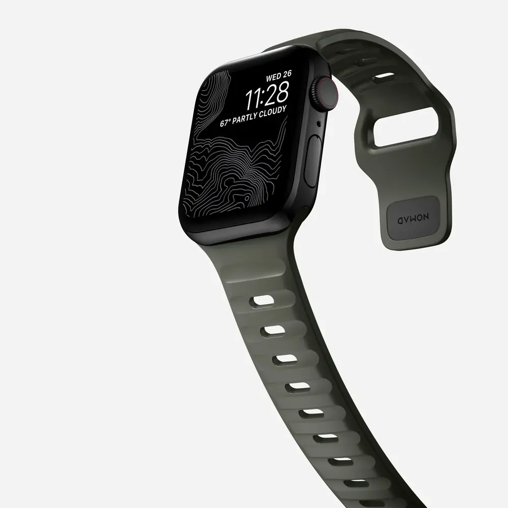 Nomad Nomad Sport Apple Watch siliconen bandje (ash green)