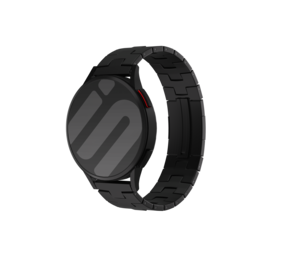 Strap-it® Huawei Watch GT 5 - 46mm titanium grain band (platte sluiting) (zwart)