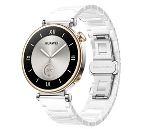 Strap-it® Huawei Watch GT 5 - 41mm keramiek bandje (wit)