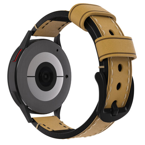 Strap-it® Strap-it Huawei Watch GT 5 Pro - 42mm genuine leren band (bruin)